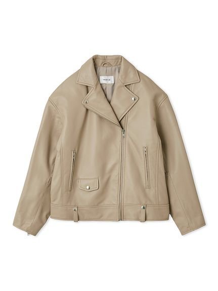 【フレイ アイディー/FRAY I.D】のレザーライダースジャケット インテリア・キッズ・メンズ・レディースファッション・服の通販 founy(ファニー) 　ファッション　Fashion　レディースファッション　Fashion for Women　アウター　Coat / Outerwear Collection　レディースジャケット・軽アウター　Jackets　ライダースジャケット / レザースタイル　Riders Jackets & Biker Style　コンパクト　Compact, Small Size　スマート　Smart, Elegant　プレミアム　Premium, High-End　ベーシック　Basic, Essential　ミックス　Mix, Mixed Style　ライダース　Riders　ライダースジャケット　Riders, Biker Jacket　リアル　Real, Realistic　レース　Lace, Lace Fabric　ロング　Long, Long-Length　おすすめ　Recommended / Our Picks　エレガント 上品　Elegant　BEG[037]|ID: prp329100004824488 ipo3291000000035086996