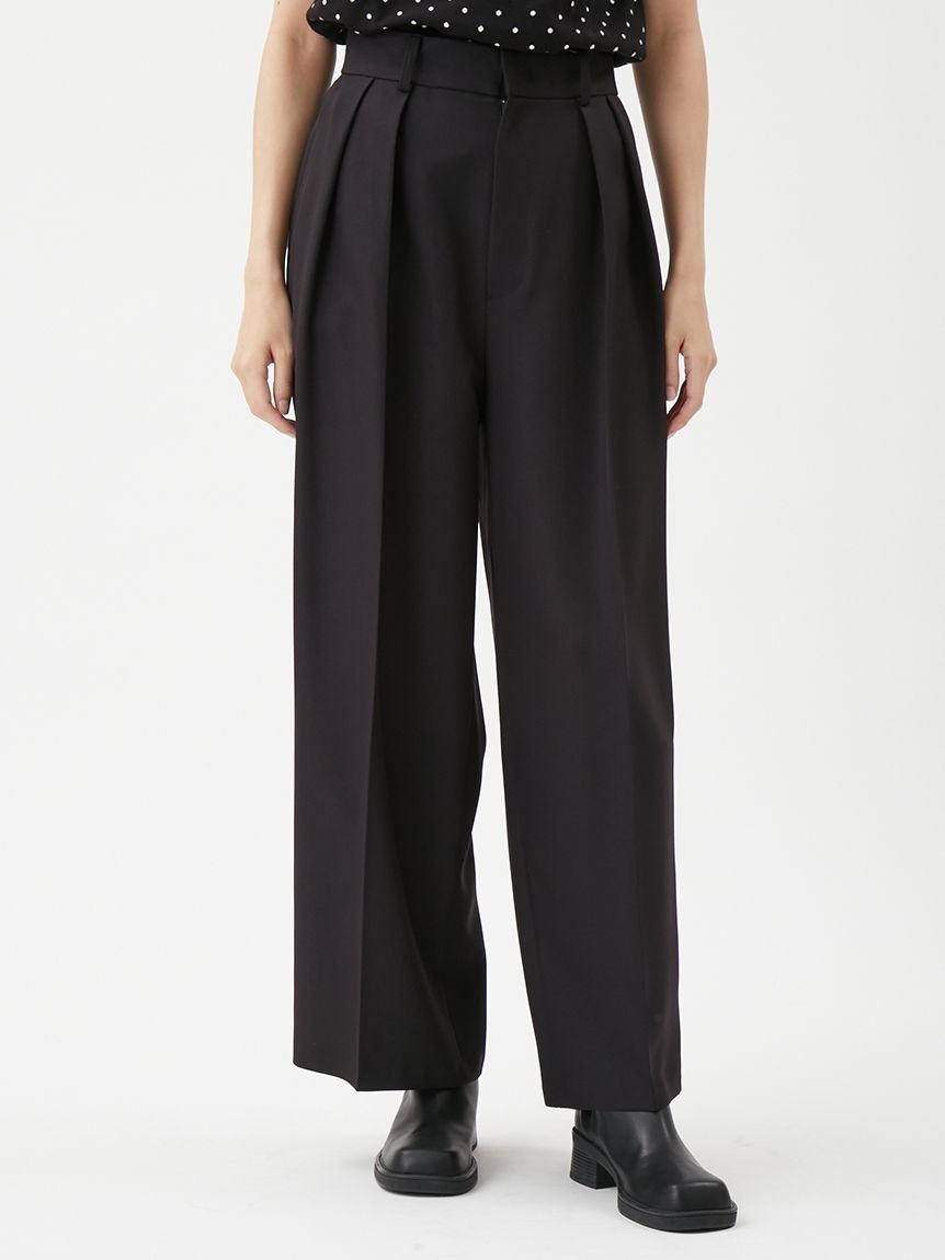 【ミラオーウェン/Mila Owen】の美形ワイドパンツ インテリア・キッズ・メンズ・レディースファッション・服の通販 founy(ファニー) 　ファッション　Fashion　レディースファッション　Fashion for Women　パンツ　Pants & Trousers　ストレッチ　Stretch, Stretchy Fabric　スマート　Smart, Elegant　ベーシック　Basic, Essential　ワイド　Wide, Wide Fit　吸水　Absorbent, Quick-Dry　BLK[009]|ID: prp329100004824496 ipo3291000000035087071