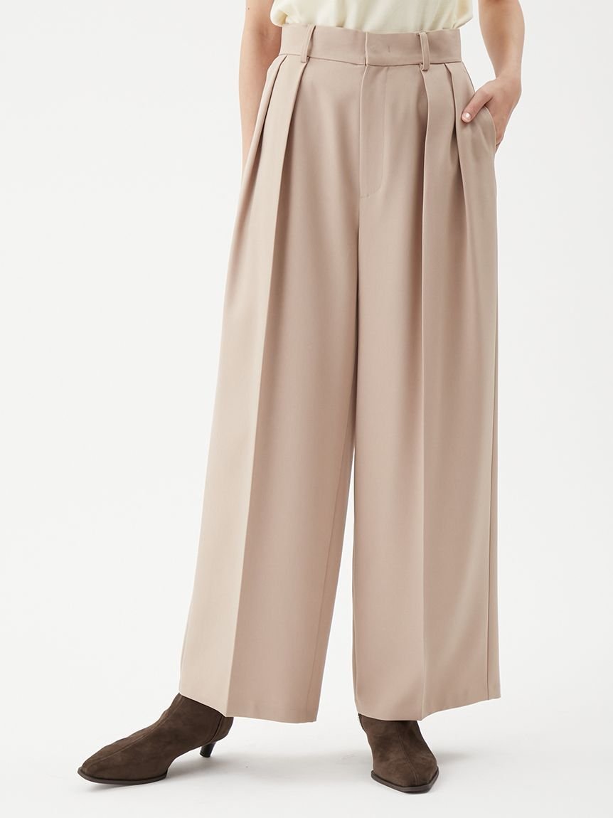 【ミラオーウェン/Mila Owen】の美形ワイドパンツ インテリア・キッズ・メンズ・レディースファッション・服の通販 founy(ファニー) 　ファッション　Fashion　レディースファッション　Fashion for Women　パンツ　Pants & Trousers　ストレッチ　Stretch, Stretchy Fabric　スマート　Smart, Elegant　ベーシック　Basic, Essential　ワイド　Wide, Wide Fit　吸水　Absorbent, Quick-Dry　BEG[037]|ID: prp329100004824496 ipo3291000000035087073