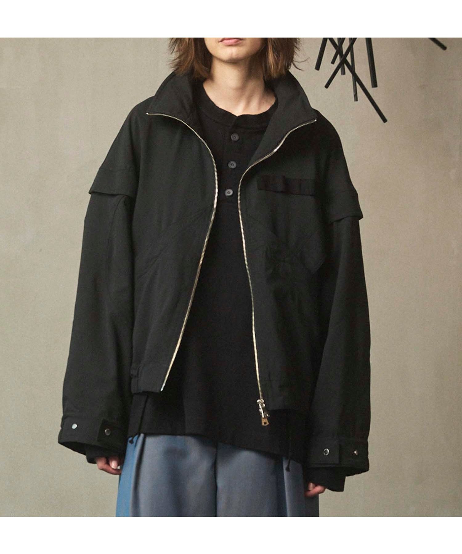 【メゾンスペシャル/MAISON SPECIAL】のPrime-Over Curved Switching Blouson インテリア・キッズ・メンズ・レディースファッション・服の通販 founy(ファニー) 　ファッション　Fashion　レディースファッション　Fashion for Women　アウター　Coat / Outerwear Collection　ブルゾンジャケット・スポーティアウター　Blouson Jackets　アウトドア　Outdoor Clothing　ヴィンテージ　Vintage Style　コンパクト　Compact, Small Size　切替　Switching, Contrast Panel　ジャケット　Jacket, Outerwear　スタンド　Stand Collar, Upright Stand　スポーツ　Sports, Activewear　ドレープ　Drape, Draping Fabric　パターン　Pattern, Design Print　フラップ　Flap, Flap Pocket　フロント　Front, Front Design　ミリタリー　Military, Army Style　ワーク　Workwear, Utility Style　エレガント 上品　Elegant　BLK|ID: prp329100004824497 ipo3291000000035087076