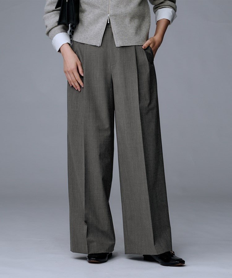 【アンタイトル/UNTITLED】の【洗える/ウエスト後ろゴム】ウール混 タックワイドパンツ 人気、トレンドファッション・服の通販 founy(ファニー) 　ファッション　Fashion　レディースファッション　Fashion for Women　パンツ　Pants & Trousers　おすすめ　Recommended / Our Picks　スマート　Smart, Elegant　ポケット　Pocket, Pocket Detail　リラックス　Relax, Relaxed Fit　ワイド　Wide, Wide Fit　エレガント 上品　Elegant　洗える　Machine Washable　 other-1|ID: prp329100004824501 ipo3291000000035087122