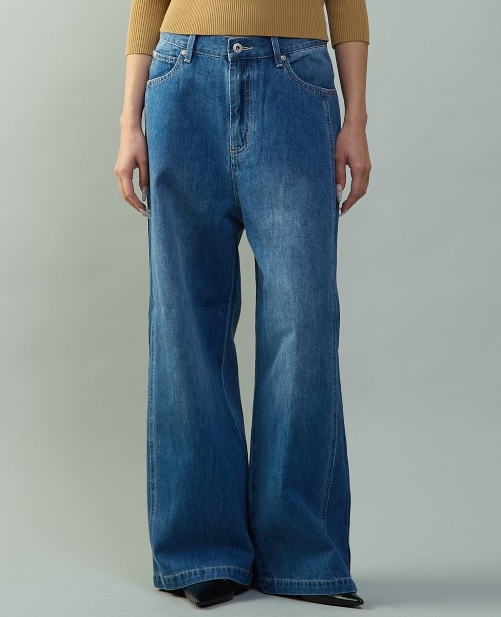 【ティアラ/Tiara】のハイウエストワイドデニムパンツ インテリア・キッズ・メンズ・レディースファッション・服の通販 founy(ファニー) 　ファッション　Fashion　レディースファッション　Fashion for Women　パンツ　Pants & Trousers　デニムパンツ・ジーンズ・美脚デニム　Denim Jeans & Pants　デニム　Denim, Jeans Material　ワイド　Wide, Wide Fit　ミディアムブルー|ID: prp329100004824508 ipo3291000000035087256