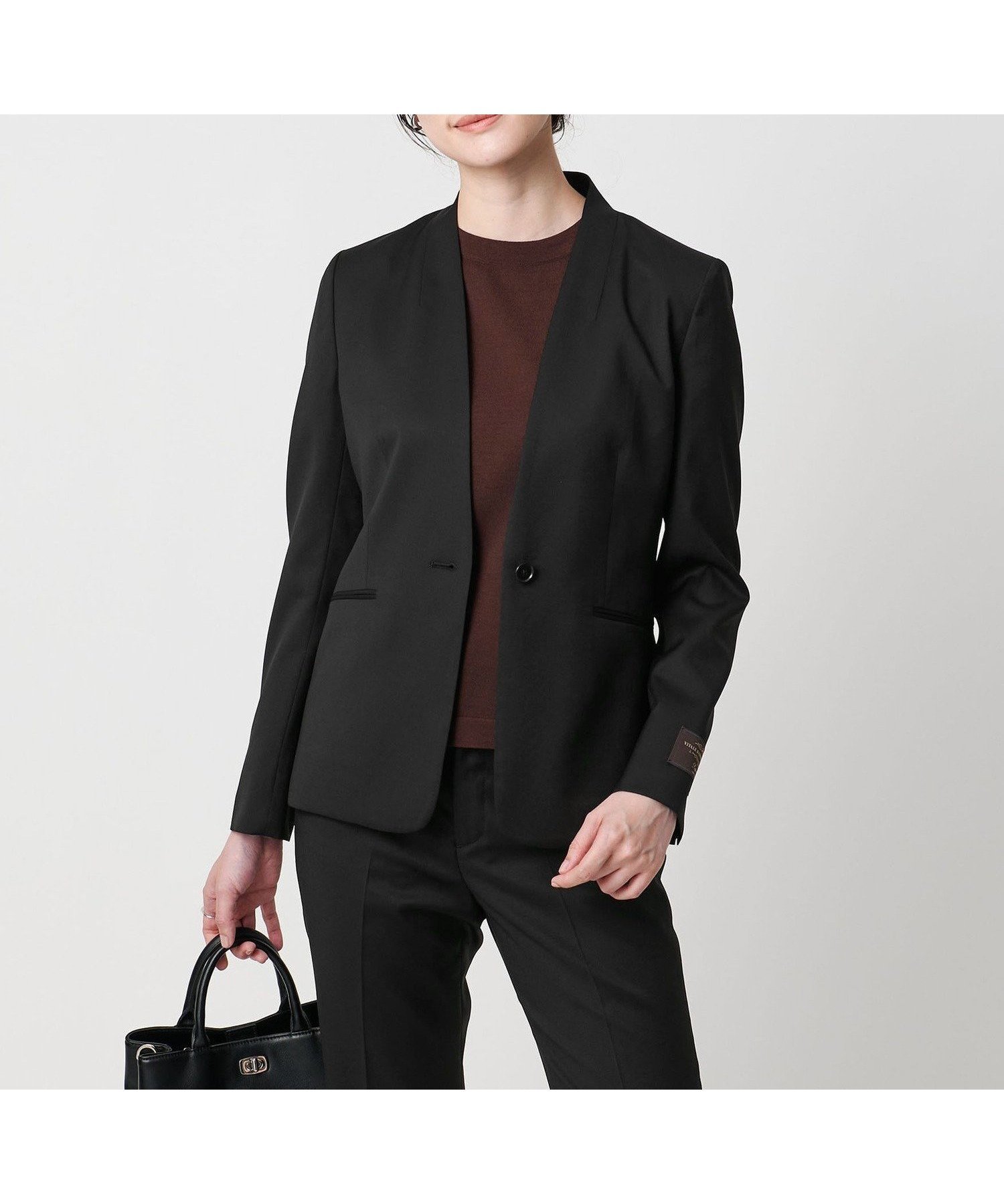 【ユナイテッドアローズ/UNITED ARROWS】のCANONICO ノーラペルジャケット インテリア・キッズ・メンズ・レディースファッション・服の通販 founy(ファニー) 　ファッション　Fashion　レディースファッション　Fashion for Women　アウター　Coat / Outerwear Collection　レディースジャケット・軽アウター　Jackets　イタリア　Italy　シェイプ　Shape, Slim Fit　ジャケット　Jacket, Outerwear　セットアップ　Set-Up, Coordinated Outfit　ボトム　Bottoms, Lower Wear　おすすめ　Recommended / Our Picks　夏　Summer　BLACK|ID: prp329100004824536 ipo3291000000035087644