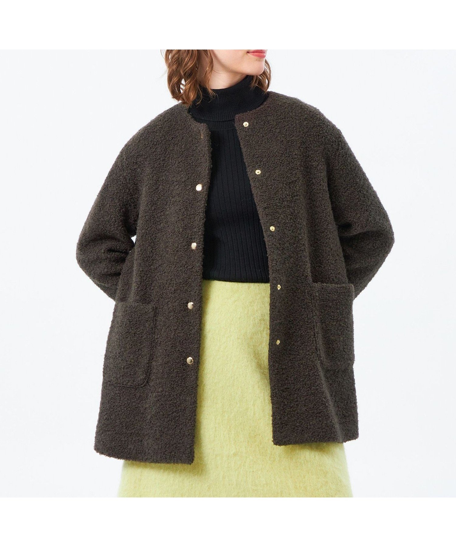 【マッキントッシュ フィロソフィー/MACKINTOSH PHILOSOPHY】の【HESSLE MIDDLE COAT(ヘスルミドルコート)】 インテリア・キッズ・メンズ・レディースファッション・服の通販 founy(ファニー) 　ファッション　Fashion　レディースファッション　Fashion for Women　アウター　Coat / Outerwear Collection　コート・ロングコート・ピーコート　Long Coats, Peacoats & More　おすすめ　Recommended / Our Picks　カーディガン　Cardigan, Knitwear　コンパクト　Compact, Small Size　ファブリック　Fabric, Textile　ミドル　Middle Length, Mid Height　冬　Winter / This Winter　夏　Summer　春　Spring　秋　Autumn　ブラウン|ID: prp329100004824549 ipo3291000000035110977