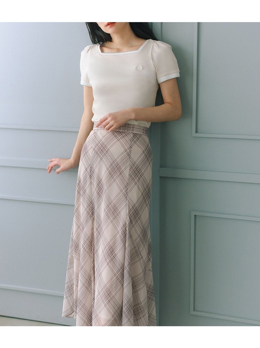 【セルフォード/CELFORD】のシアーチェックナロースカート インテリア・キッズ・メンズ・レディースファッション・服の通販 founy(ファニー) 　ファッション　Fashion　レディースファッション　Fashion for Women　スカート　Skirts　シフォン　Chiffon, Lightweight Fabric　ジョーゼット　Georgette, Semi-Sheer Fabric　スマート　Smart, Elegant　チェック　Check, Plaid, Tartan　BEG[037]|ID: prp329100004824554 ipo3291000000035087882
