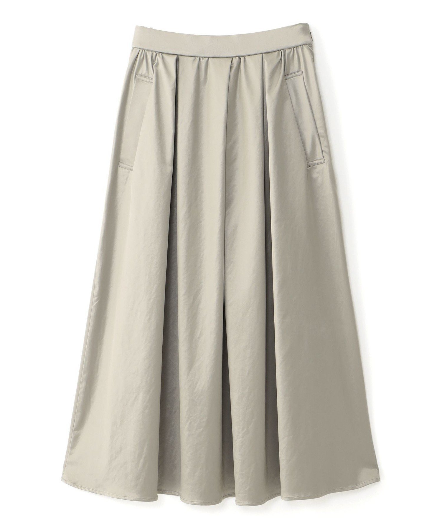 【キャスト/CAST】の【CAST COLON】タックギャザーサテンスカート 人気、トレンドファッション・服の通販 founy(ファニー) 　ファッション　Fashion　レディースファッション　Fashion for Women　スカート　Skirts　春　Spring　秋　Autumn　ギャザー　Gathered, Ruffled　サテン　Satin, Glossy Fabric　シンプル　Simple, Minimal　ストレッチ　Stretch, Stretchy Fabric　フレア　Flare, Flared　ブルゾン　Blouson, Bomber Jacket　ポケット　Pocket, Pocket Detail　ワーク　Workwear, Utility Style　冬　Winter / This Winter　A/W・秋冬　Autumn/Winter　おすすめ　Recommended / Our Picks　夏　Summer　エレガント 上品　Elegant　ビジネス 仕事 通勤　Business / Work / Commuting　 other-1|ID: prp329100004824558 ipo3291000000035087946