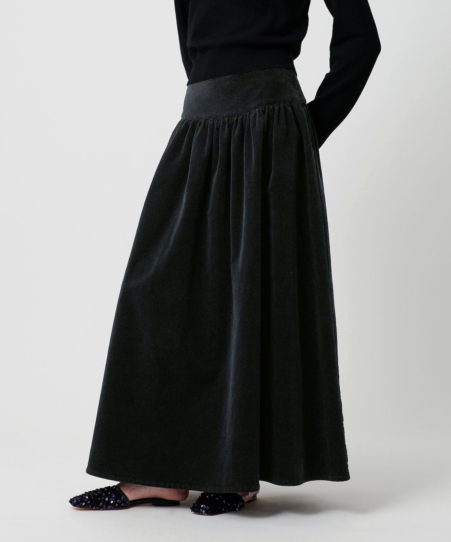 【ビューティ&ユース ユナイテッドアローズ/BEAUTY&YOUTH / UNITED ARROWS】のATTISESSION コーデュロイ ロング スカート インテリア・キッズ・メンズ・レディースファッション・服の通販 founy(ファニー) 　ファッション　Fashion　レディースファッション　Fashion for Women　スカート　Skirts　ギャザー　Gathered, Ruffled　コンパクト　Compact, Small Size　コーデュロイ　Corduroy, Cord Fabric　ロング　Long, Long-Length　ワイド　Wide, Wide Fit　A/W・秋冬　Autumn/Winter　おすすめ　Recommended / Our Picks　BLACK|ID: prp329100004824599 ipo3291000000035088467