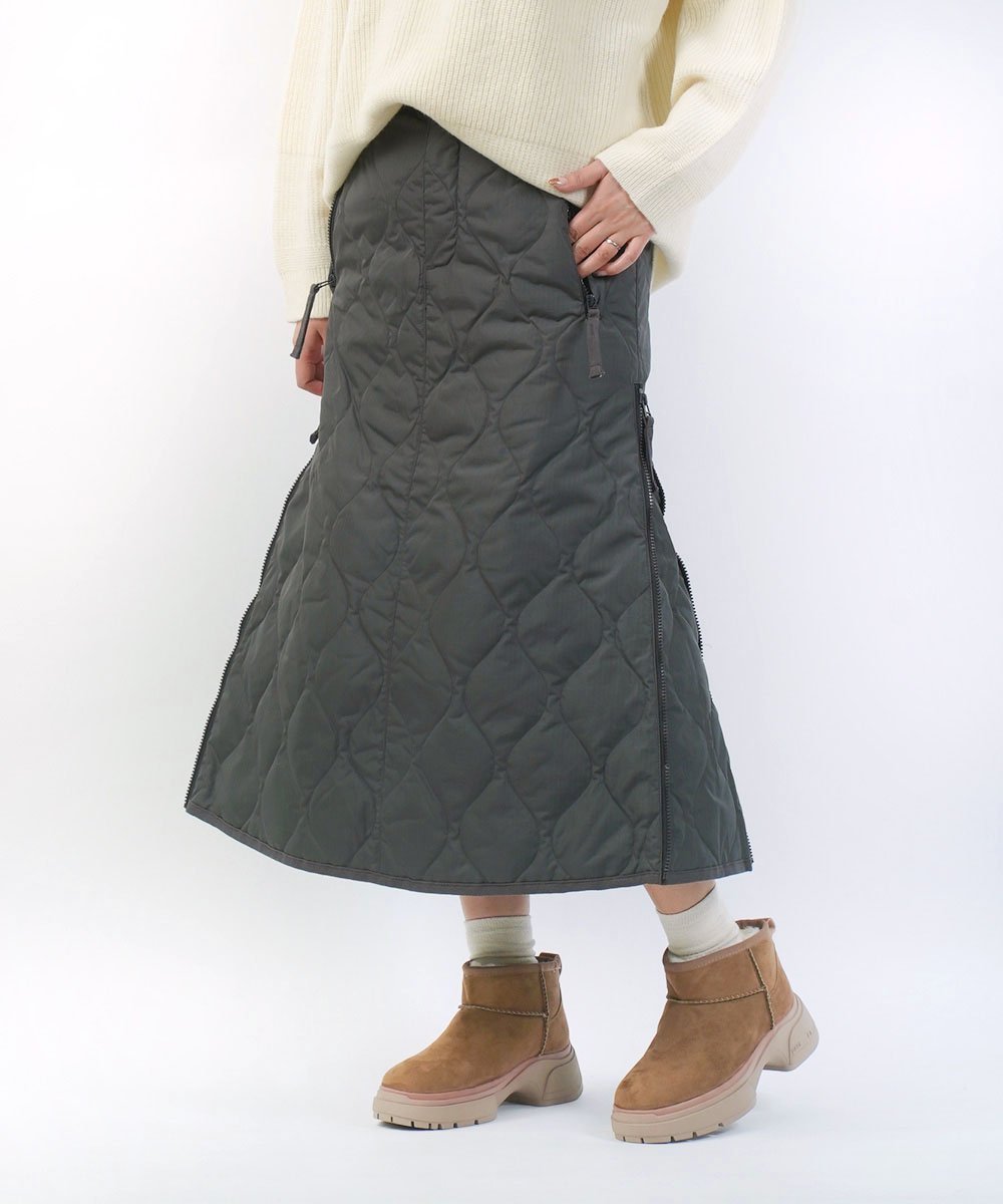 【ブルーコムブルー/BLEU COMME BLEU】のタイオン ミリタリー ジップガゼット ダウンスカート インテリア・キッズ・メンズ・レディースファッション・服の通販 founy(ファニー) 　ファッション　Fashion　レディースファッション　Fashion for Women　スカート　Skirts　インナー　Innerwear　今季　This Season, Current Season　軽量　Lightweight, Ultra Light　ダウン　Down, Puffer　フレア　Flare, Flared　ミリタリー　Military, Army Style　冬　Winter / This Winter　CHA|ID: prp329100004824604 ipo3291000000035088508