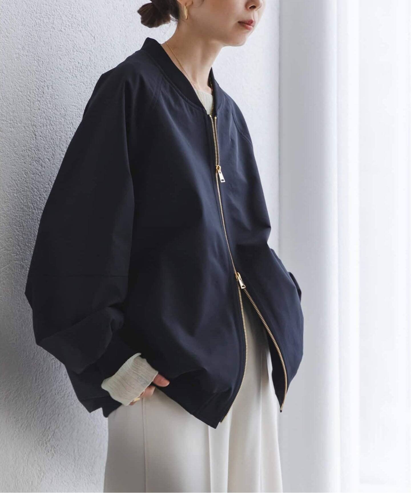 【ノーブル / スピック&スパン/NOBLE / Spick & Span】の《26SS先行 》ハイツイストダブルクロスMA-1ブルゾン インテリア・キッズ・メンズ・レディースファッション・服の通販 founy(ファニー) 　ファッション　Fashion　レディースファッション　Fashion for Women　アウター　Coat / Outerwear Collection　ブルゾンジャケット・スポーティアウター　Blouson Jackets　MA-1ジャケット　MA-1 Bomber Jackets / Flight Jackets　2026年　2026　シンプル　Simple, Minimal　ジップ　Zip, Zipper　ダブル　Double, Double-Breasted　フロント　Front, Front Design　ブルゾン　Blouson, Bomber Jacket　エレガント 上品　Elegant　ネイビー|ID: prp329100004824608 ipo3291000000035088585