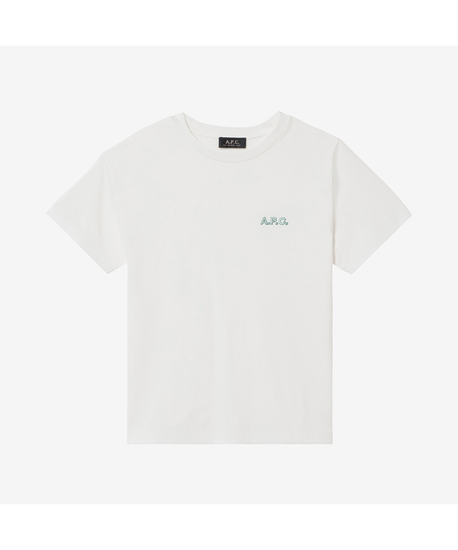 【アーペーセー/A.P.C.】のBordures F Tシャツ インテリア・キッズ・メンズ・レディースファッション・服の通販 founy(ファニー) 　ファッション　Fashion　レディースファッション　Fashion for Women　トップス・カットソー　Cut & Sew Tops　シャツ・ブラウス・オフィスカジュアル　Elegant Blouses & Button-Ups　ロングTシャツ・Tシャツ　Longline T-Shirts & Tees　ストレート　Straight, Straight Cut　白 x グリーン|ID: prp329100004824610 ipo3291000000035088712