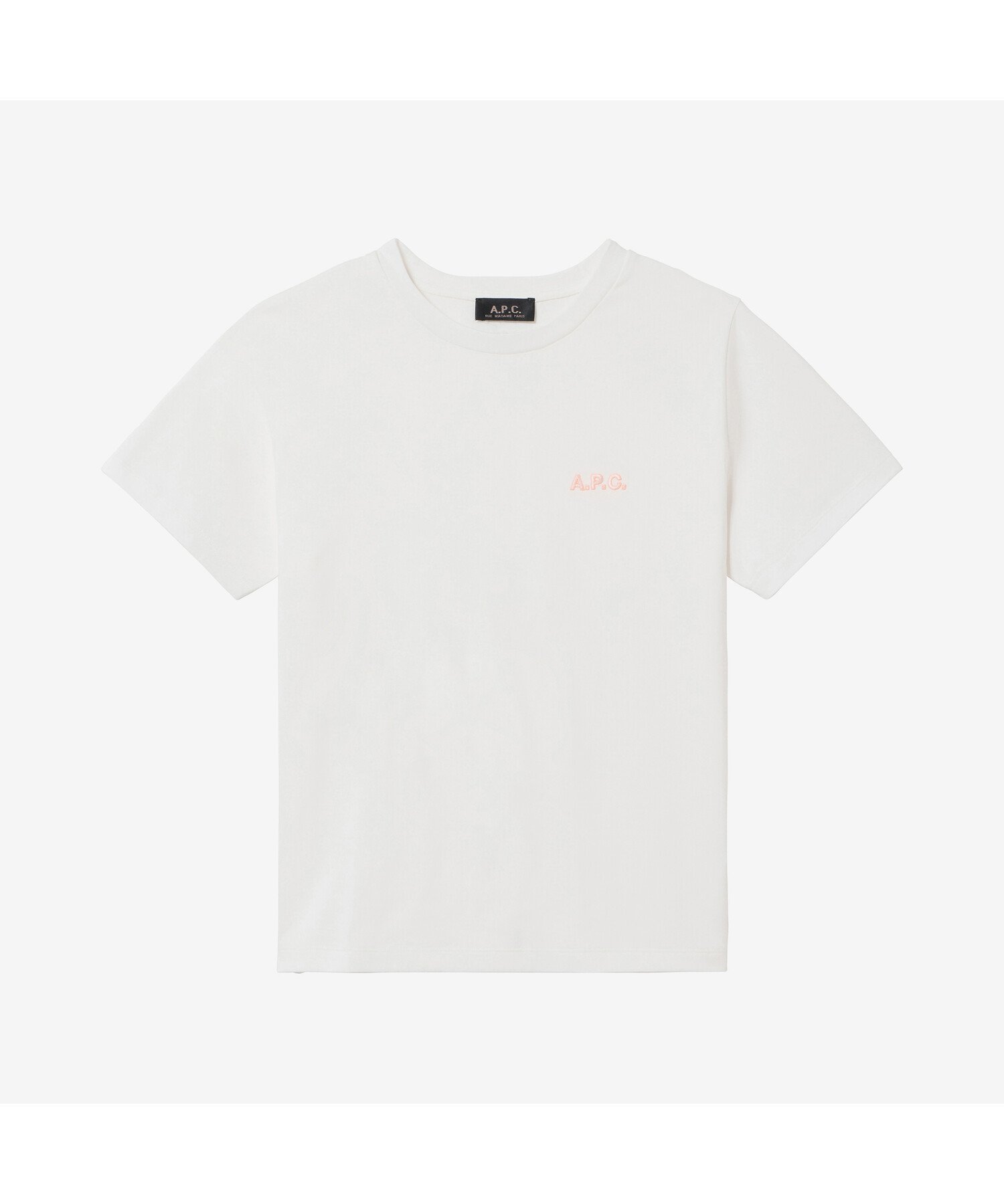 【アーペーセー/A.P.C.】のBordures F Tシャツ インテリア・キッズ・メンズ・レディースファッション・服の通販 founy(ファニー) 　ファッション　Fashion　レディースファッション　Fashion for Women　トップス・カットソー　Cut & Sew Tops　シャツ・ブラウス・オフィスカジュアル　Elegant Blouses & Button-Ups　ロングTシャツ・Tシャツ　Longline T-Shirts & Tees　ストレート　Straight, Straight Cut　白 x ピーチ|ID: prp329100004824610 ipo3291000000035088713