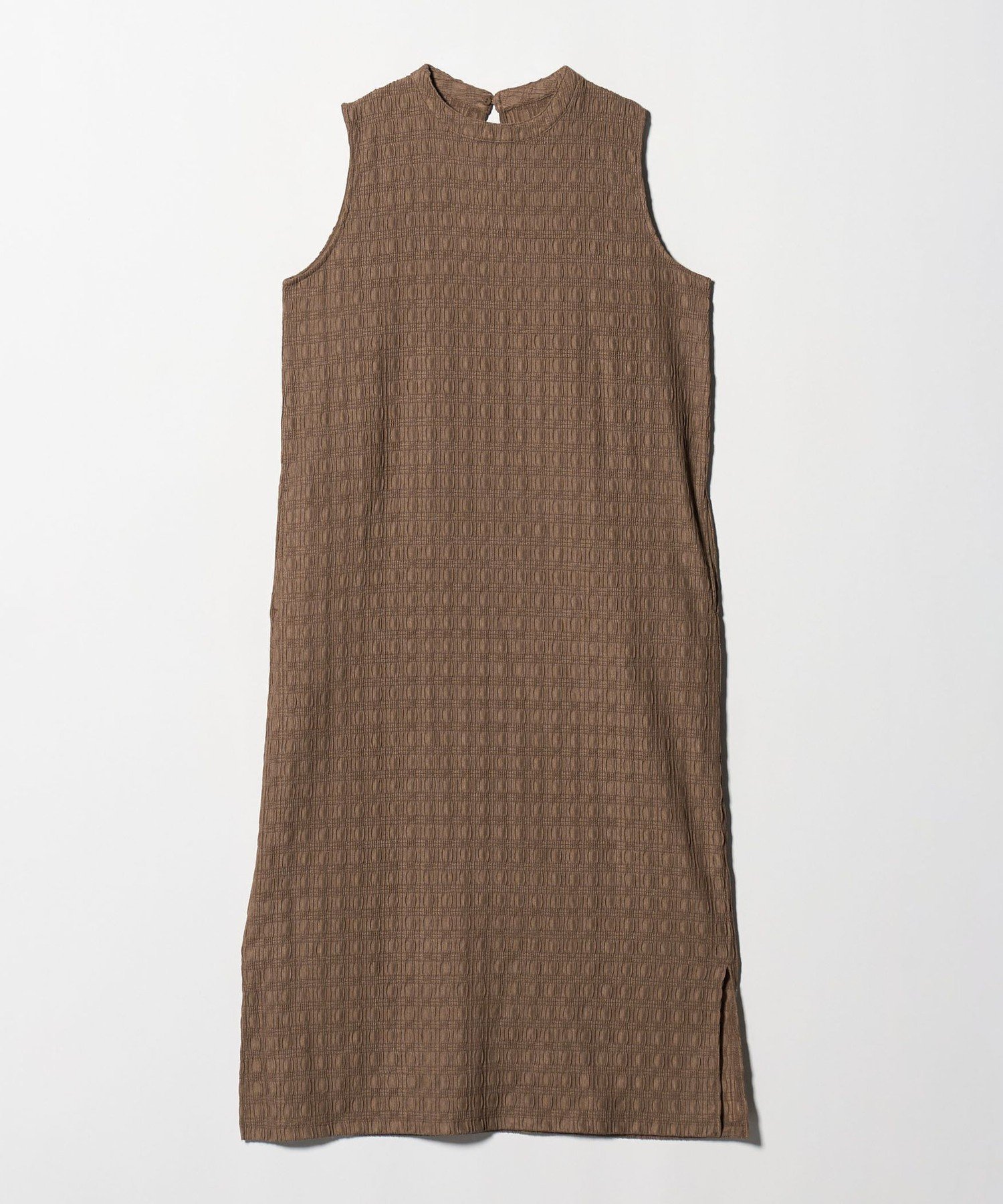【ユナイテッドアローズ/UNITED ARROWS】のジャガード ノースリーブワンピース A DAY IN THE LIFE インテリア・キッズ・メンズ・レディースファッション・服の通販 founy(ファニー) 　ファッション　Fashion　レディースファッション　Fashion for Women　ワンピース　Dresses　アクセサリー　Fashion Accessories　アンダー　Underwear Essentials　サンダル　Sandals, Summer Shoes　シンプル　Simple, Minimal　ストレート　Straight, Straight Cut　ノースリーブ　Sleeveless, No-Sleeve　ペチコート　Petticoat, Underskirt　ポケット　Pocket, Pocket Detail　アウトレット　Outlet / Clearance　夏　Summer　MD.BROWN|ID: prp329100004824618 ipo3291000000035088796