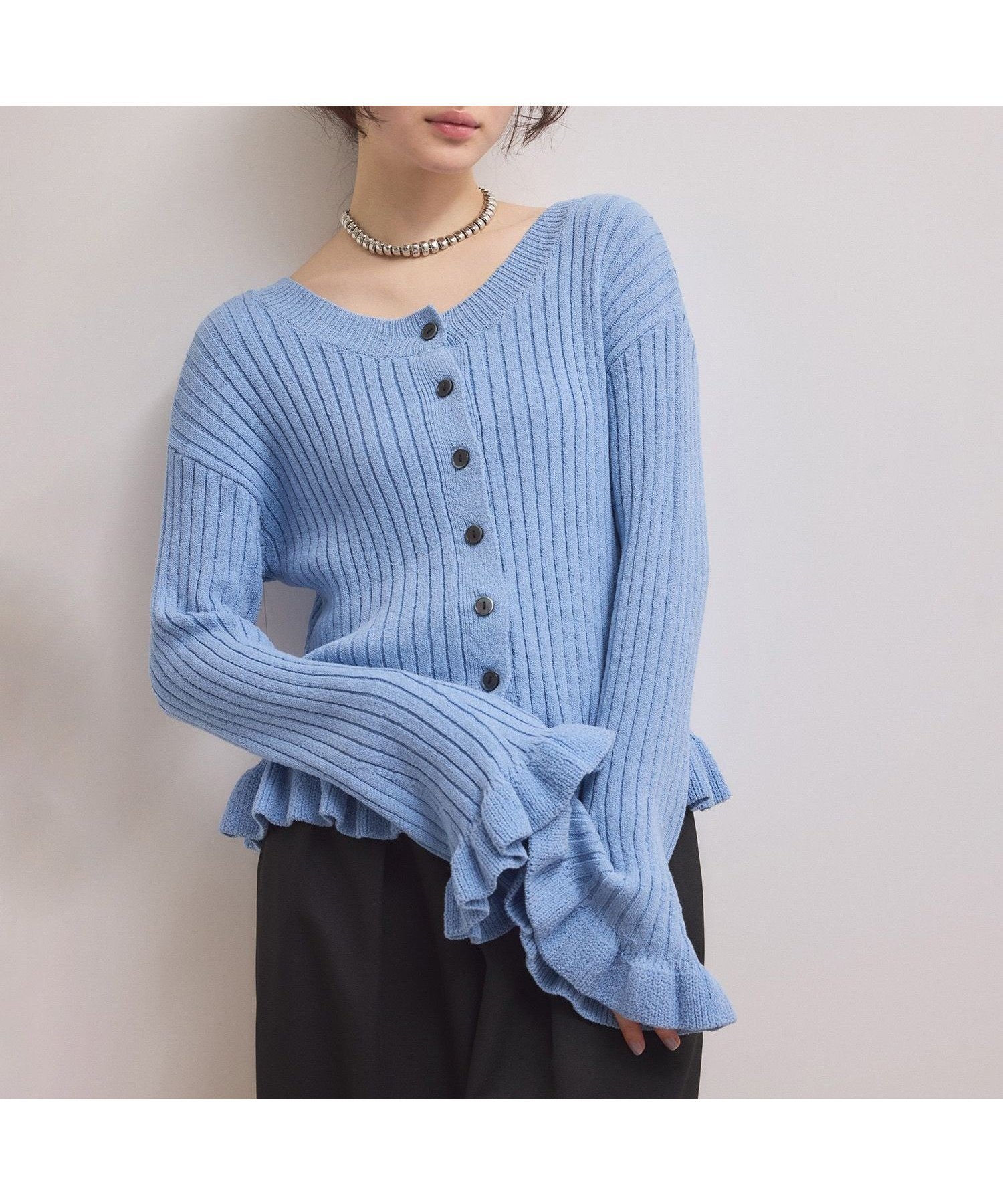 【アダム エ ロペ/ADAM ET ROPE'】の【WEB限定】2WAYフリルリブカーディガン 人気、トレンドファッション・服の通販 founy(ファニー) 　ファッション　Fashion　レディースファッション　Fashion for Women　トップス・カットソー　Cut & Sew Tops　カーディガン・羽織り　Layered Style Cardigans　アクリル　Acrylic Material　インナー　Innerwear　カットソー　Cut and Sewn Top　カーディガン　Cardigan, Knitwear　コンパクト　Compact, Small Size　タートル　Turtleneck, Turtle Collar　フェミニン　Feminine, Girly　フリル　Frill, Ruffle　フロント　Front, Front Design　ボトム　Bottoms, Lower Wear　ポケット　Pocket, Pocket Detail　ロング　Long, Long-Length　ワイド　Wide, Wide Fit　おすすめ　Recommended / Our Picks　2026年　2026　 other-1|ID: prp329100004824620 ipo3291000000035088833