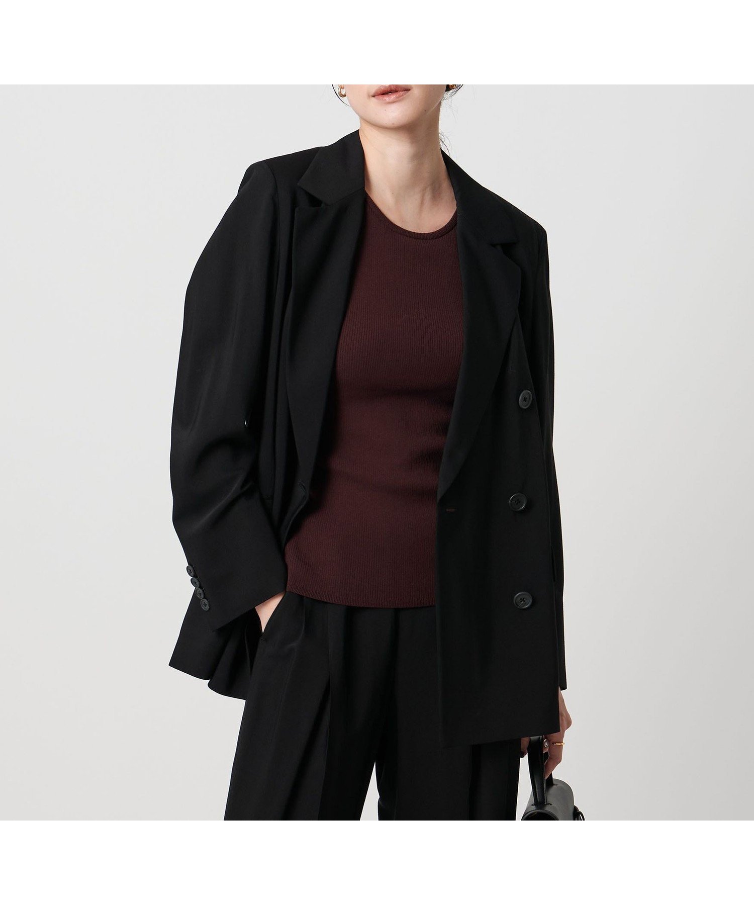 【ユナイテッドアローズ/UNITED ARROWS】のNALYA ダブルボタン ジャケット インテリア・キッズ・メンズ・レディースファッション・服の通販 founy(ファニー) 　ファッション　Fashion　レディースファッション　Fashion for Women　アウター　Coat / Outerwear Collection　レディースジャケット・軽アウター　Jackets　おすすめ　Recommended / Our Picks　イタリア　Italy　ジャケット　Jacket, Outerwear　ストライプ　Stripe, Striped Pattern　セットアップ　Set-Up, Coordinated Outfit　ダブル　Double, Double-Breasted　フロント　Front, Front Design　BLACK|ID: prp329100004824632 ipo3291000000035089091