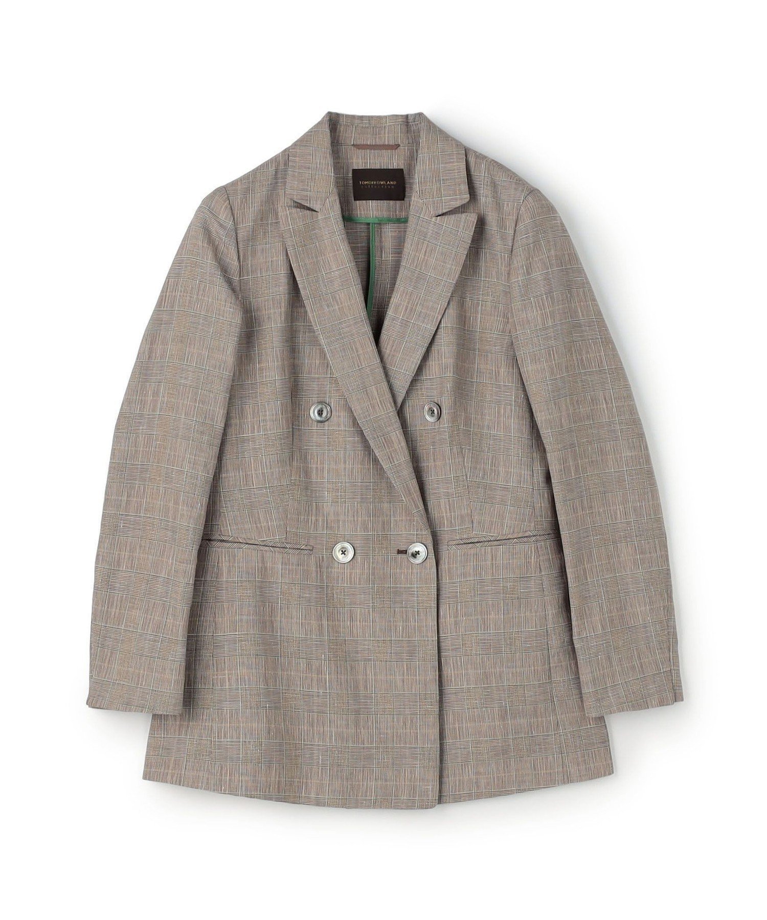 【トゥモローランド/TOMORROWLAND】のグリーンウィンドウ ダブルブレストジャケット 人気、トレンドファッション・服の通販 founy(ファニー) 　ファッション　Fashion　レディースファッション　Fashion for Women　アウター　Coat / Outerwear Collection　レディースジャケット・軽アウター　Jackets　おすすめ　Recommended / Our Picks　カットソー　Cut and Sewn Top　シルク　Silk, 100% Silk　ジャケット　Jacket, Outerwear　ダブル　Double, Double-Breasted　チェック　Check, Plaid, Tartan　ネップ　Nepp, Slub Yarn　マニッシュ　Mannish, Boyish　リネン　Linen, Linen Fabric　エレガント 上品　Elegant　 other-1|ID: prp329100004824633 ipo3291000000035111322