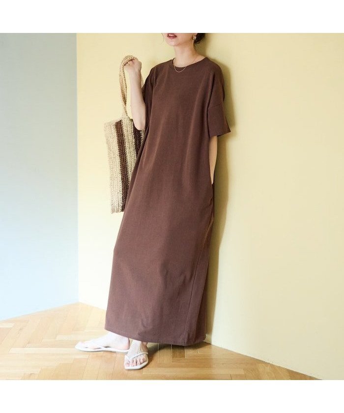 【フリークスストア/FREAK'S STORE】のUSAコットンビッグシルエットTシャツワンピース【限定展開】 25SS インテリア・キッズ・メンズ・レディースファッション・服の通販 founy(ファニー) 　ファッション　Fashion　レディースファッション　Fashion for Women　ワンピース　Dresses　シャツワンピース / 1枚で着映えコーデ　Shirt Dresses　アクセサリー　Fashion Accessories　イエロー　Yellow　インナー　Innerwear　今季　This Season, Current Season　シューズ　Shoes, Footwear　トレンド　Trend, Trending Now　定番　Standard, Basic Item　人気　Popular, Best Seller　バランス　Balance, Style Balance　フラット　Flat, Flat Shoes　ベーシック　Basic, Essential　ボックス　Boxy, Box Shape　ボーダー　Border, Stripe　ポケット　Pocket, Pocket Detail　リラックス　Relax, Relaxed Fit　S/S・春夏　SS, Spring/Summer, Warm Season　おすすめ　Recommended / Our Picks　夏　Summer　2025年　2025　2025春夏・S/S　Spring/Summer 2025 SS25　ブラウン|ID: prp329100004824635 ipo3291000000035089125