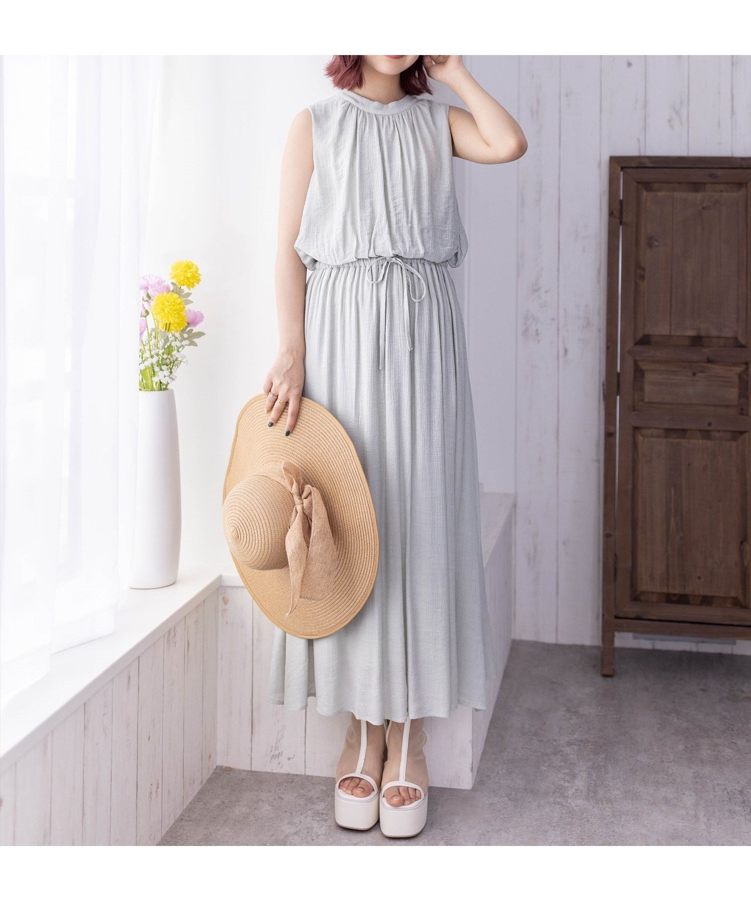 【クリア/clear】の【スタイルアップ】ウエスト切替ノースリーブワンピース インテリア・キッズ・メンズ・レディースファッション・服の通販 founy(ファニー) 　ファッション　Fashion　レディースファッション　Fashion for Women　ワンピース　Dresses　カーディガン　Cardigan, Knitwear　ノースリーブ　Sleeveless, No-Sleeve　リボン　Ribbon, Bow　エレガント 上品　Elegant　切替　Switching, Contrast Panel　夏　Summer　MNT|ID: prp329100004824642 ipo3291000000035089242