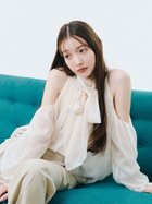 【リリーブラウン/Lily Brown】の【WEB限定カラー】ドレープボウタイシフォンブラウス 人気、トレンドファッション・服の通販 founy(ファニー) ファッション Fashion レディースファッション Fashion for Women トップス・カットソー Cut & Sew Tops シャツ・ブラウス・オフィスカジュアル Elegant Blouses & Button-Ups ギャザー Gathered, Ruffled シフォン Chiffon, Lightweight Fabric スマート Smart, Elegant ハイネック High Neck, Mock Neck リボン Ribbon, Bow thumbnail IVR[003]|ID: prp329100004824645 ipo3291000000035089254