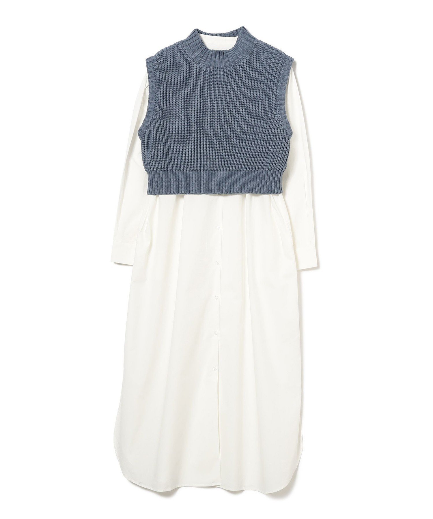 【ビームス ウイメン/BEAMS】の畦ニットベスト * シャツワンピース インテリア・キッズ・メンズ・レディースファッション・服の通販 founy(ファニー) 　ファッション　Fashion　レディースファッション　Fashion for Women　アウター　Coat / Outerwear Collection　ワンピース　Dresses　シャツワンピース / 1枚で着映えコーデ　Shirt Dresses　アクリル　Acrylic Material　畦　Ribbed Knit　くるぶし　Ankle-Length　ショート　Short, Short Length　シンプル　Simple, Minimal　タイプライター　Typewriter Fabric, Crisp Cotton　トレンド　Trend, Trending Now　ベスト　Vest, Waistcoat　羽織　Haori, Light Jacket　ロング　Long, Long-Length　再入荷　Restock / Back in Stock　おすすめ　Recommended / Our Picks　エレガント 上品　Elegant　OFF_WHT|ID: prp329100004824657 ipo3291000000035089548