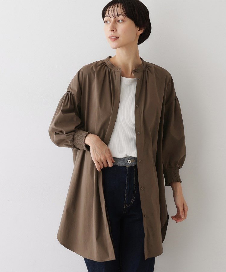 【デッサン/Dessin】の【洗える】ラグランスリーブチュニックシャツ インテリア・キッズ・メンズ・レディースファッション・服の通販 founy(ファニー) 　ファッション　Fashion　レディースファッション　Fashion for Women　トップス・カットソー　Cut & Sew Tops　シャツ・ブラウス・オフィスカジュアル　Elegant Blouses & Button-Ups　おすすめ　Recommended / Our Picks　インナー　Innerwear　カットソー　Cut and Sewn Top　シャーリング　Shirring, Ruched　スマート　Smart, Elegant　スリーブ　Sleeve, Long Sleeve / Short Sleeve　タートルネック　Turtleneck, High Neck　チュニック　Tunic, Long Top　テーパード　Tapered, Tapered Pants　デニム　Denim, Jeans Material　フレア　Flare, Flared　ポケット　Pocket, Pocket Detail　ワイド　Wide, Wide Fit　楽ちん　Easy Fit, Comfortable　洗える　Machine Washable　羽織　Haori, Light Jacket　軽量　Lightweight, Ultra Light　ブラウン|ID: prp329100004824658 ipo3291000000035089576