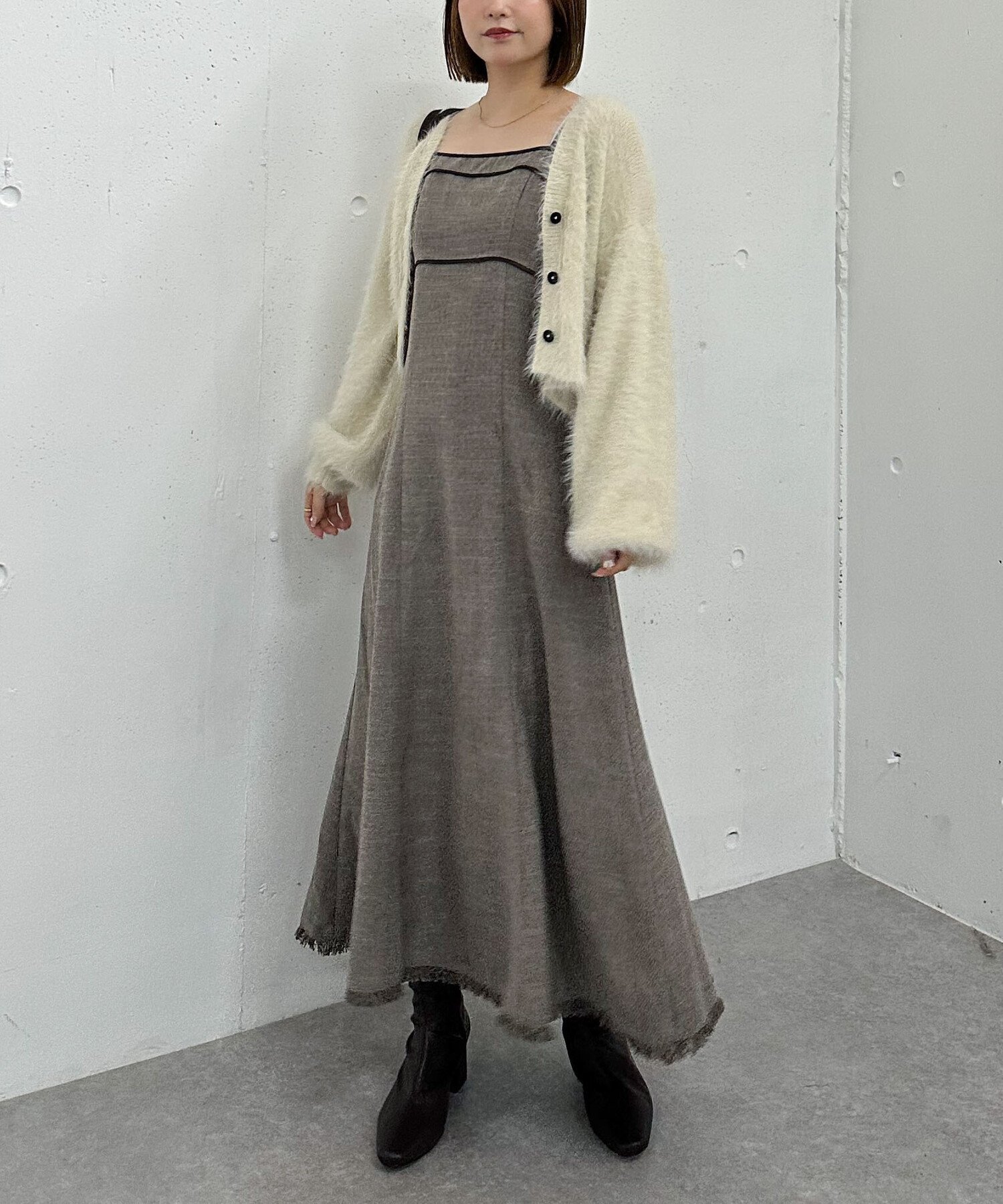 【アルシーヴ/archives】のツイードパイピングキャミワンピース 人気、トレンドファッション・服の通販 founy(ファニー) 　ファッション　Fashion　レディースファッション　Fashion for Women　ワンピース　Dresses　キャミソールワンピース　Camisole Dresses　おすすめ　Recommended / Our Picks　シンプル　Simple, Minimal　ツイード　Twill, Twill Weave　切替　Switching, Contrast Panel　楽ちん　Easy Fit, Comfortable　洗える　Machine Washable　秋　Autumn　A/W・秋冬　Autumn/Winter　 other-1|ID: prp329100004824664 ipo3291000000035110991