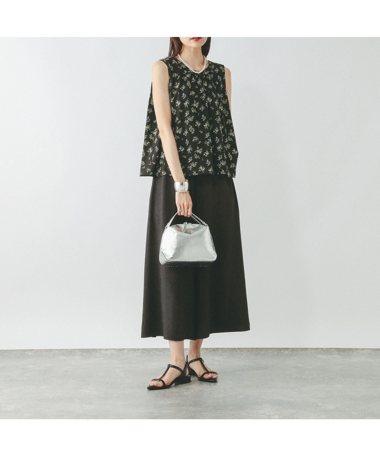 【グローバルワーク/GLOBAL WORK】のさらさらリラックスSET UP/575232 インテリア・キッズ・メンズ・レディースファッション・服の通販 founy(ファニー) 　ファッション　Fashion　レディースファッション　Fashion for Women　セットアップ　Set-Up, Coordinated Outfit　ダブル　Double, Double-Breasted　フロント　Front, Front Design　ボトム　Bottoms, Lower Wear　リボン　Ribbon, Bow　リラックス　Relax, Relaxed Fit　ブラック花柄×ブラック10|ID: prp329100004824665 ipo3291000000035089661