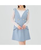 【レディアゼル/REDYAZEL】の【セットアップ可能】ダブルボタンミニジャンパースカート サックス|ID: prp329100004824675 ipo3291000000035089754