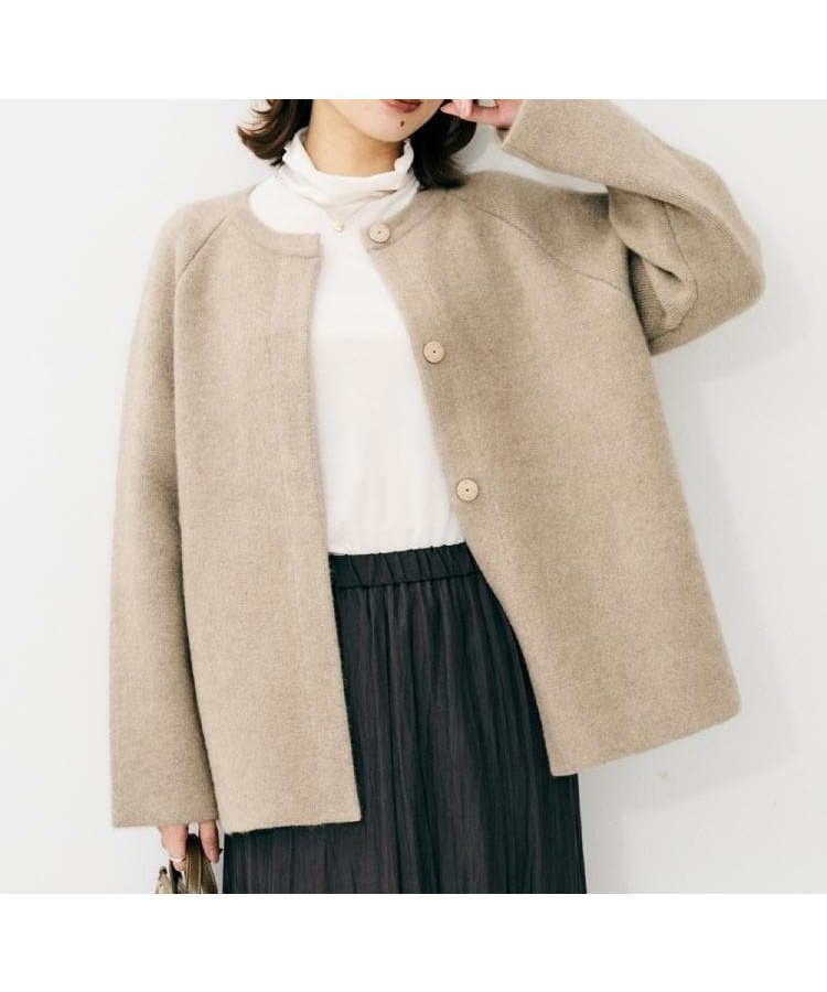 【アンタイトル/UNTITLED】の【軽アウター/ミドル丈】ウールニットコーディガン インテリア・キッズ・メンズ・レディースファッション・服の通販 founy(ファニー) 　ファッション　Fashion　レディースファッション　Fashion for Women　アウター　Coat / Outerwear Collection　トップス・カットソー　Cut & Sew Tops　ニット　Knit Tops & Sweaters　インナー　Innerwear　秋　Autumn　カーディガン　Cardigan, Knitwear　シューズ　Shoes, Footwear　シンプル　Simple, Minimal　スタイリッシュ　Stylish, Fashionable　スニーカー　Sneakers, Trainers　スマート　Smart, Elegant　ダブル　Double, Double-Breasted　バランス　Balance, Style Balance　フェイス　Face, Facial Design　フラット　Flat, Flat Shoes　ミドル　Middle Length, Mid Height　ワイド　Wide, Wide Fit　冬　Winter / This Winter　モカブラウン|ID: prp329100004824682 ipo3291000000035090005