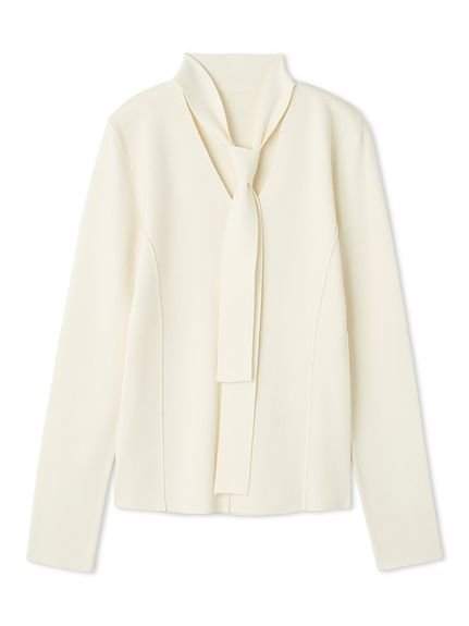 【フレイ アイディー/FRAY I.D】のボウタイVネックニットトップス 人気、トレンドファッション・服の通販 founy(ファニー) 　ファッション　Fashion　レディースファッション　Fashion for Women　トップス・カットソー　Cut & Sew Tops　ニット　Knit Tops & Sweaters　Vネックトップス　V-Neck Tops / V-Cut Neckline Shirts　エレガント 上品　Elegant　コンパクト　Compact, Small Size　ジャケット　Jacket, Outerwear　ストレッチ　Stretch, Stretchy Fabric　スマート　Smart, Elegant　デコルテ　Décolleté, Neckline　定番　Standard, Basic Item　フィット　Fit, Slim Fit　リュクス　Luxury, Elegant, High-End, Chic　おすすめ　Recommended / Our Picks　 other-1|ID: prp329100004824684 ipo3291000000035090055