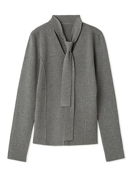 【フレイ アイディー/FRAY I.D】のボウタイVネックニットトップス インテリア・キッズ・メンズ・レディースファッション・服の通販 founy(ファニー) 　ファッション　Fashion　レディースファッション　Fashion for Women　トップス・カットソー　Cut & Sew Tops　ニット　Knit Tops & Sweaters　Vネックトップス　V-Neck Tops / V-Cut Neckline Shirts　エレガント 上品　Elegant　コンパクト　Compact, Small Size　ジャケット　Jacket, Outerwear　ストレッチ　Stretch, Stretchy Fabric　スマート　Smart, Elegant　デコルテ　Décolleté, Neckline　定番　Standard, Basic Item　フィット　Fit, Slim Fit　リュクス　Luxury, Elegant, High-End, Chic　おすすめ　Recommended / Our Picks　GRY[006]|ID: prp329100004824684 ipo3291000000035090057