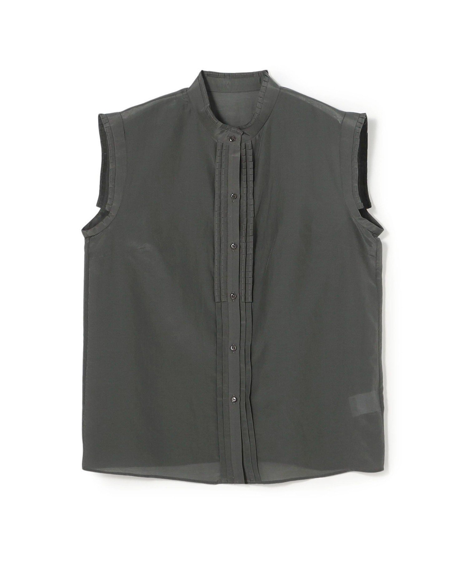 【トゥモローランド/TOMORROWLAND】のシャンブレータフタ ノースリーブブラウス 人気、トレンドファッション・服の通販 founy(ファニー) 　ファッション　Fashion　レディースファッション　Fashion for Women　トップス・カットソー　Cut & Sew Tops　キャミソール&ノースリーブ　Camisoles & Sleeveless Tops　シャツ・ブラウス・オフィスカジュアル　Elegant Blouses & Button-Ups　インナー　Innerwear　ジャケット　Jacket, Outerwear　タオル　Towel, Bath Towel　ノースリーブ　Sleeveless, No-Sleeve　フリル　Frill, Ruffle　ボトム　Bottoms, Lower Wear　 other-1|ID: prp329100004824697 ipo3291000000035090306