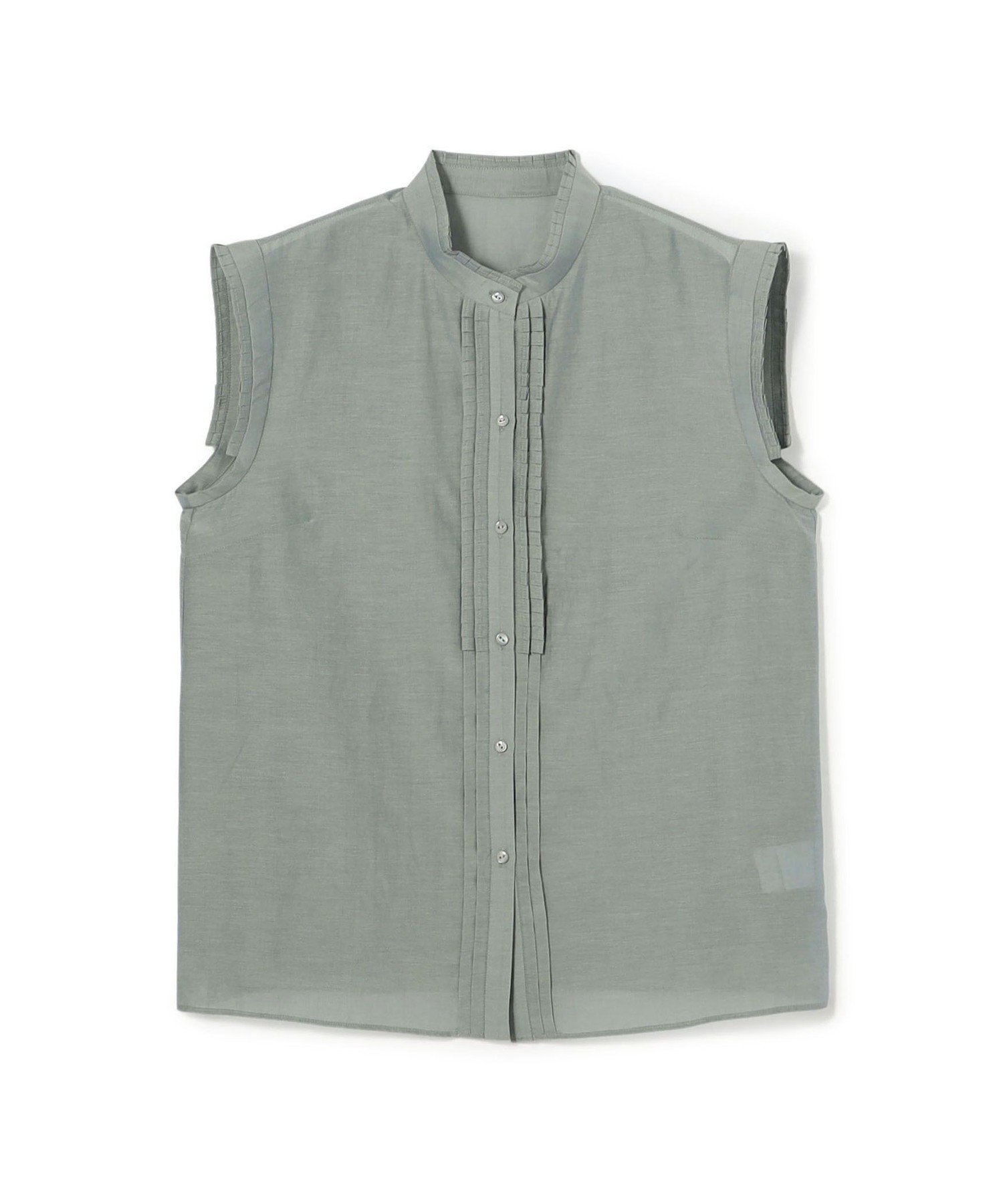 【トゥモローランド/TOMORROWLAND】のシャンブレータフタ ノースリーブブラウス インテリア・キッズ・メンズ・レディースファッション・服の通販 founy(ファニー) 　ファッション　Fashion　レディースファッション　Fashion for Women　トップス・カットソー　Cut & Sew Tops　キャミソール&ノースリーブ　Camisoles & Sleeveless Tops　シャツ・ブラウス・オフィスカジュアル　Elegant Blouses & Button-Ups　インナー　Innerwear　ジャケット　Jacket, Outerwear　タオル　Towel, Bath Towel　ノースリーブ　Sleeveless, No-Sleeve　フリル　Frill, Ruffle　ボトム　Bottoms, Lower Wear　63 ライトブルー|ID: prp329100004824697 ipo3291000000035090311