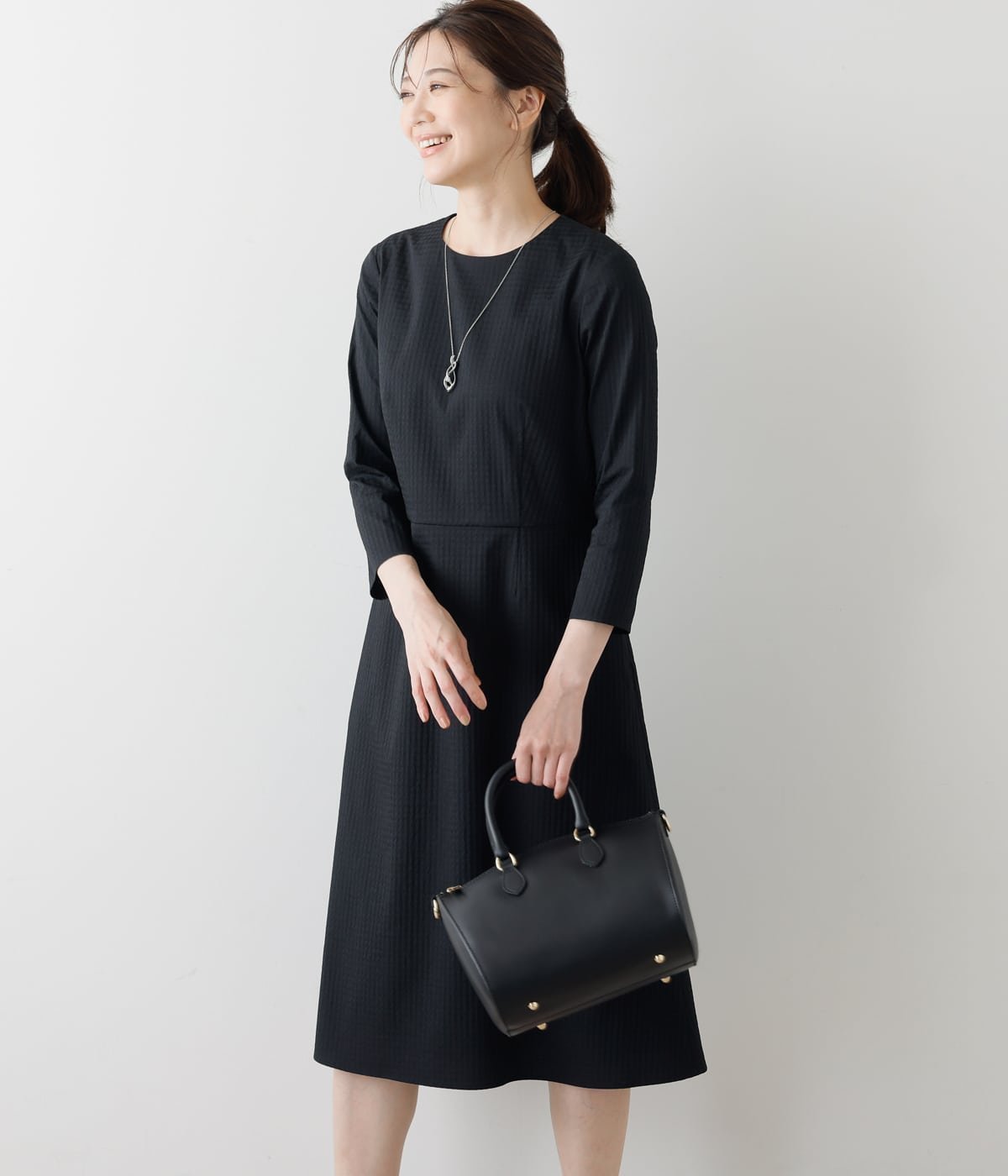 【ニューヨーカー/NEWYORKER】のジオメトリックジャカード 7分袖ワンピース 人気、トレンドファッション・服の通販 founy(ファニー) 　ファッション　Fashion　レディースファッション　Fashion for Women　ワンピース　Dresses　オケージョン　Occasion Wear　シンプル　Simple, Minimal　ジャカード／ジャガード　Jacquard, Woven Pattern　ベーシック　Basic, Essential　ポケット　Pocket, Pocket Detail　A/W・秋冬　Autumn/Winter　エレガント 上品　Elegant　ビジネス 仕事 通勤　Business / Work / Commuting　 other-1|ID: prp329100004824704 ipo3291000000035090463