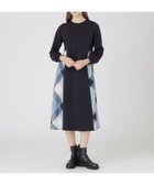 【ブルーレーベル クレストブリッジ/BLUE LABEL CRESTBRIDGE】のウールミックスポンチパーシャルチェックドレス 人気、トレンドファッション・服の通販 founy(ファニー) ファッション Fashion レディースファッション Fashion for Women ワンピース Dresses フォーマル・パーティードレス・結婚式用ドレス Elegant & Casual Dresses ドレス Dress, One-Piece リラックス Relax, Relaxed Fit thumbnail ネイビー|ID: prp329100004824713 ipo3291000000035090548