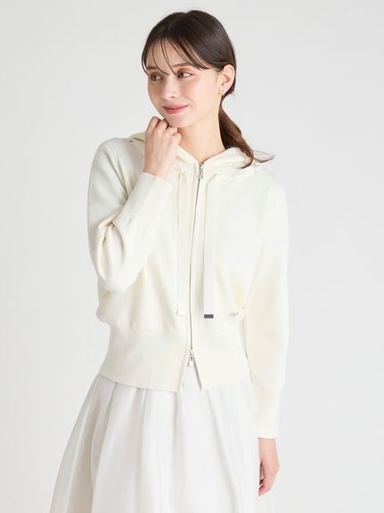 【セルフォード/CELFORD】のデコラティブニットフーディ インテリア・キッズ・メンズ・レディースファッション・服の通販 founy(ファニー) 　ファッション　Fashion　レディースファッション　Fashion for Women　トップス・カットソー　Cut & Sew Tops　ニット　Knit Tops & Sweaters　グログラン　Grosgrain, Grosgrain Ribbon　コンパクト　Compact, Small Size　スマート　Smart, Elegant　リボン　Ribbon, Bow　IVR[003]|ID: prp329100004824716 ipo3291000000035090578