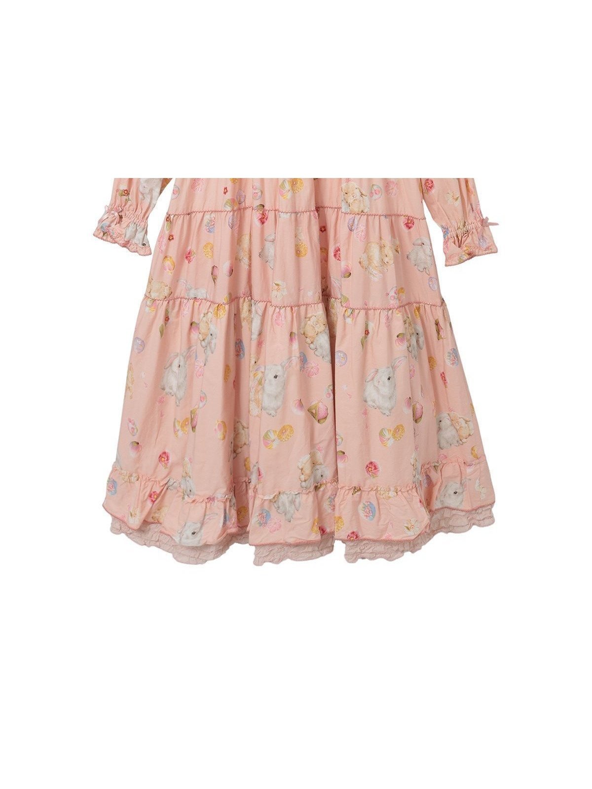 【ピンクハウス/PINK HOUSE】の幸見うさぎプリントミディワンピース インテリア・キッズ・メンズ・レディースファッション・服の通販 founy(ファニー) 　ファッション　Fashion　レディースファッション　Fashion for Women　ワンピース　Dresses　春　Spring　フリル　Frill, Ruffle　プリント　Print, Printed Pattern　モチーフ　Motif, Design Theme　リボン　Ribbon, Bow　ピンク|ID: prp329100004824728 ipo3291000000035112473