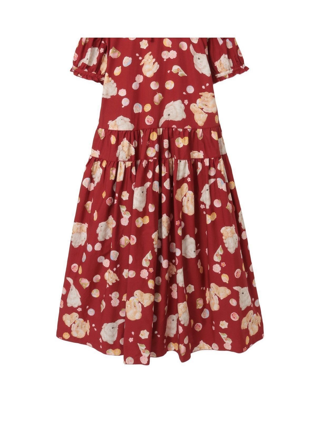 【ピンクハウス/PINK HOUSE】の幸見うさぎプリントティアードワンピース 人気、トレンドファッション・服の通販 founy(ファニー) 　ファッション　Fashion　レディースファッション　Fashion for Women　ワンピース　Dresses　春　Spring　フリル　Frill, Ruffle　フロント　Front, Front Design　プリント　Print, Printed Pattern　モチーフ　Motif, Design Theme　リボン　Ribbon, Bow　ロング　Long, Long-Length　 other-1|ID: prp329100004824729 ipo3291000000035112480