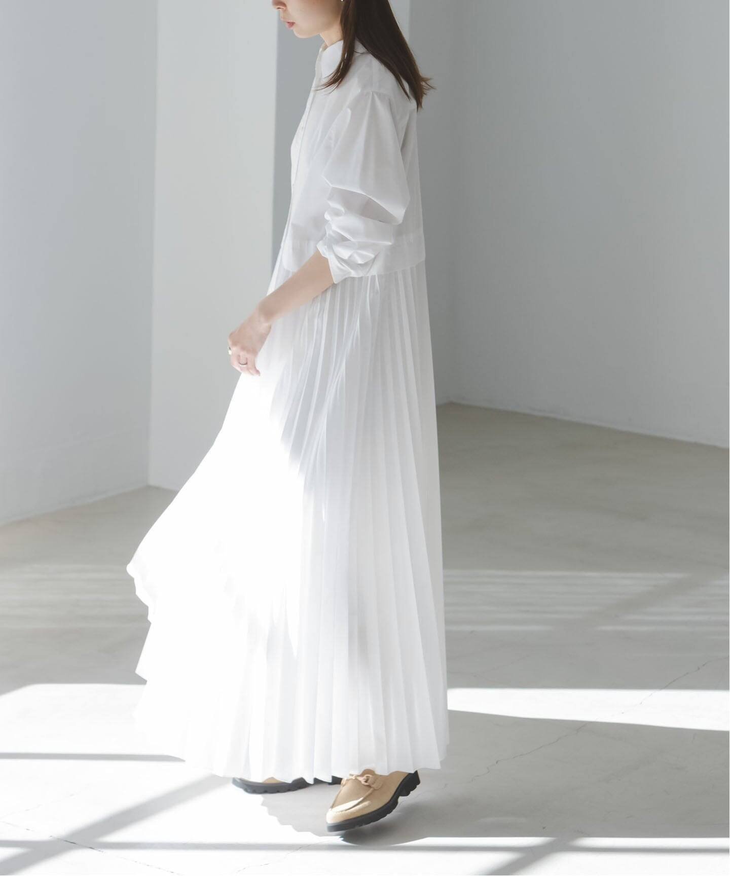 【ノーブル / スピック&スパン/NOBLE / Spick & Span】のプリーツシャツワンピース 人気、トレンドファッション・服の通販 founy(ファニー) 　ファッション　Fashion　レディースファッション　Fashion for Women　ワンピース　Dresses　シャツワンピース / 1枚で着映えコーデ　Shirt Dresses　エレガント 上品　Elegant　ジャケット　Jacket, Outerwear　タートル　Turtleneck, Turtle Collar　フレア　Flare, Flared　プリーツ　Pleats, Pleated　春　Spring　 other-1|ID: prp329100004824737 ipo3291000000035090753