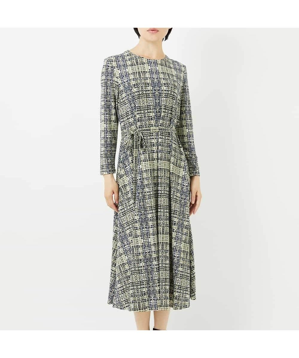 【メゾン ド サンク/Maison de CINQ】のジオメトリックプリントワンピース インテリア・キッズ・メンズ・レディースファッション・服の通販 founy(ファニー) 　ファッション　Fashion　レディースファッション　Fashion for Women　ワンピース　Dresses　キャップ　Cap, Baseball Cap　グラデーション　Gradient, Ombre　ストレッチ　Stretch, Stretchy Fabric　スニーカー　Sneakers, Trainers　スポーティ　Sporty, Casual Athletic　チェック　Check, Plaid, Tartan　プリント　Print, Printed Pattern　リボン　Ribbon, Bow　楽ちん　Easy Fit, Comfortable　おすすめ　Recommended / Our Picks　グリーン|ID: prp329100004824748 ipo3291000000035090904