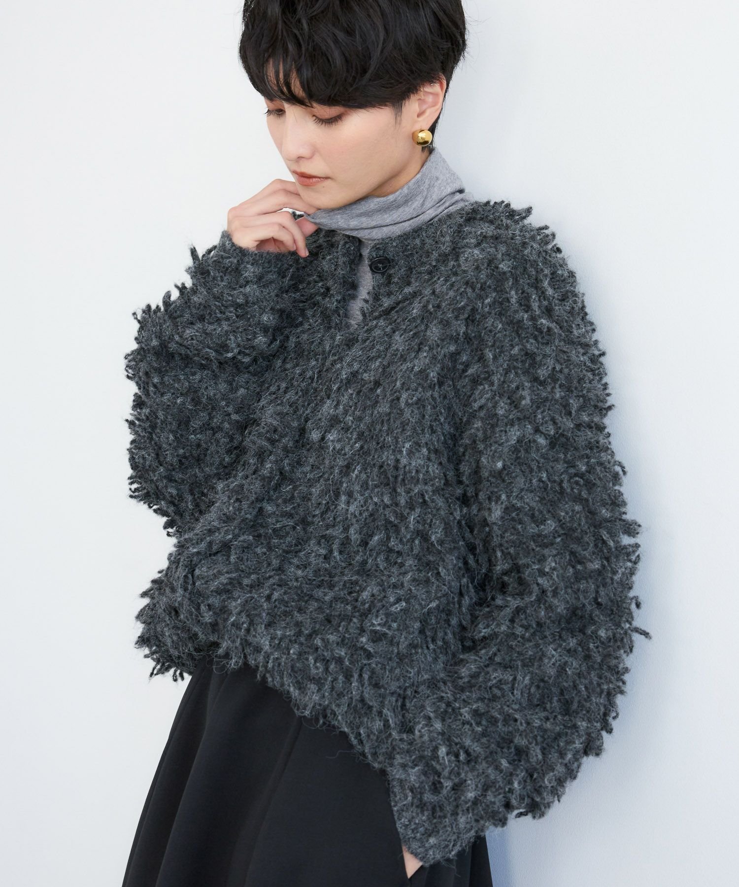 【バンヤードストーム/BARNYARDSTORM】のループモフニット インテリア・キッズ・メンズ・レディースファッション・服の通販 founy(ファニー) 　ファッション　Fashion　レディースファッション　Fashion for Women　トップス・カットソー　Cut & Sew Tops　ニット　Knit Tops & Sweaters　インナー　Innerwear　カットソー　Cut and Sewn Top　カーディガン　Cardigan, Knitwear　ストレッチ　Stretch, Stretchy Fabric　ポケット　Pocket, Pocket Detail　ミックス　Mix, Mixed Style　ループ　Loop, Loop Knit　グレー15|ID: prp329100004824758 ipo3291000000035090998