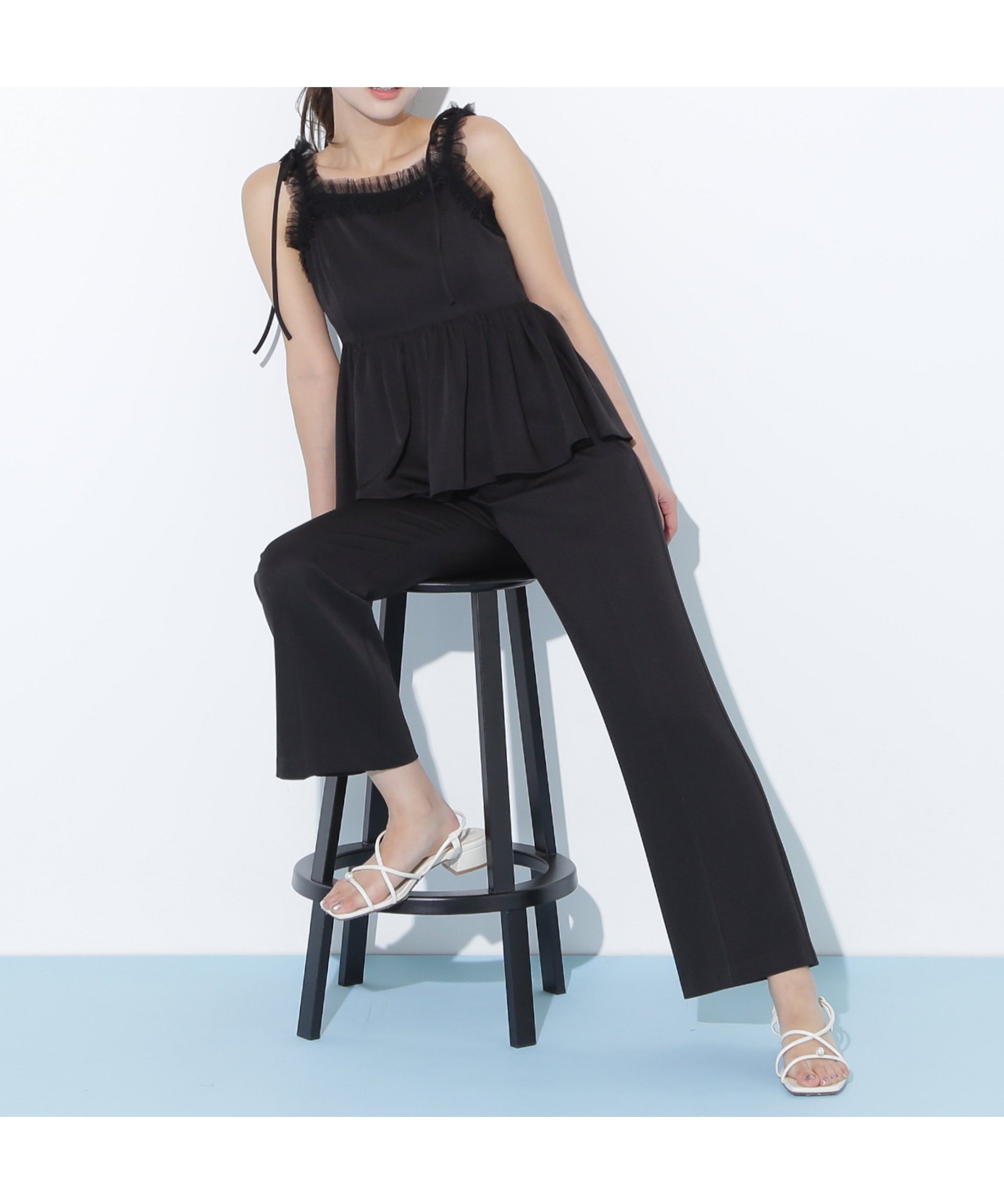 【ジルバイジルスチュアート/JILL by JILLSTUART】のペプラムキャミフレアパンツセットアップ 人気、トレンドファッション・服の通販 founy(ファニー) ファッション Fashion レディースファッション Fashion for Women セットアップ Matching Sets レディースパンツ・ボトムス Pants & Trousers / Bottoms ガーリー Girly, Feminine Style キャミソール Camisole, Spaghetti Strap Top スマート Smart, Elegant セットアップ Set-Up, Coordinated Outfit チュール Tulip, Tulip Motif フレア Flare, Flared ペプラム Peplum, Flared Hem リボン Ribbon, Bow リラックス Relax, Relaxed Fit other-1|ID: prp329100004824781 ipo3291000000035091386