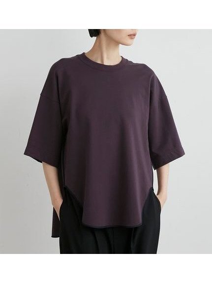 【ミースロエ/MIESROHE】のサテン切り替えカットソートップス インテリア・キッズ・メンズ・レディースファッション・服の通販 founy(ファニー) 　雑誌掲載アイテム　Magazine Picks & Fashion Features　ファッション雑誌　Fashion Magazines　ヴェリィ　VERY　ファッション　Fashion　レディースファッション　Fashion for Women　トップス・カットソー　Cut & Sew Tops　カットソー・ベーシックTシャツ　Cut-and-Sewn Tops / Stretch Tees & Basics　7月号　July Issue　サテン　Satin, Glossy Fabric　シンプル　Simple, Minimal　スマート　Smart, Elegant　半袖　Short Sleeve, Half Sleeve　雑誌　Magazine, Fashion Magazine　WINE[049]|ID: prp329100004824783 ipo3291000000035091437