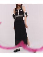 【リリーブラウン/Lily Brown】の【LILY BROWN×MARY QUANT】ニットワンピース 人気、トレンドファッション・服の通販 founy(ファニー) ファッション Fashion レディースファッション Fashion for Women ワンピース Dresses ニットワンピース Knit Dresses エレガント 上品 Elegant サマー Summer, Summer Style スマート Smart, Elegant スリット Slit, Slit Detail ブレード Braid, Decorative Trim ボーダー Border, Stripe リゾート Resort, Vacation Style thumbnail BLK[009]|ID: prp329100004824786 ipo3291000000035114050