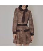 【レディアゼル/REDYAZEL】のバイカラークラシックチェックブラウス*ミニスカートセットアップ beige/チェック|ID: prp329100004824792 ipo3291000000035091594