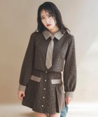 【レディアゼル/REDYAZEL】のバイカラークラシックチェックブラウス*ミニスカートセットアップ 茶系チェック|ID: prp329100004824792 ipo3291000000035091598