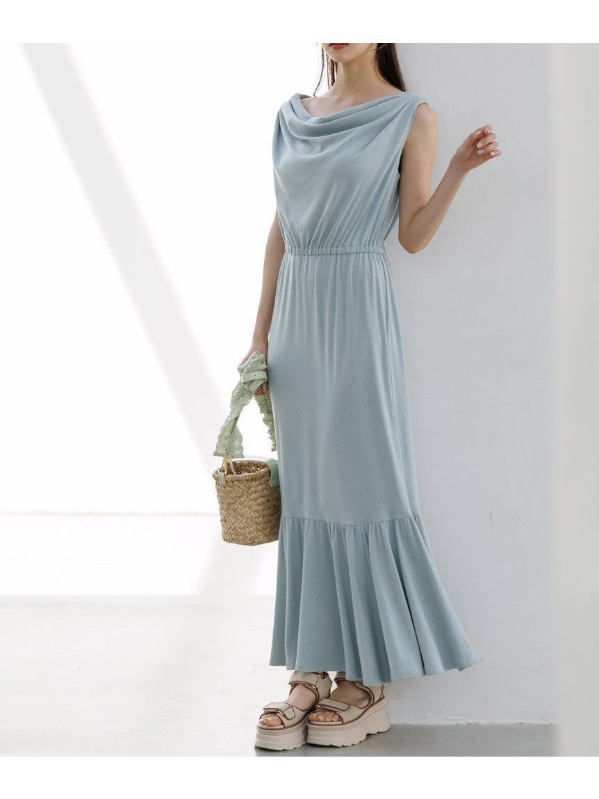 【スナイデル/SNIDEL】の【WEB限定カラーあり】ドレープネックカットワンピース インテリア・キッズ・メンズ・レディースファッション・服の通販 founy(ファニー) 　ファッション　Fashion　レディースファッション　Fashion for Women　ワンピース　Dresses　カットソー　Cut and Sewn Top　ストレート　Straight, Straight Cut　スマート　Smart, Elegant　トレンド　Trend, Trending Now　フィット　Fit, Slim Fit　リゾート　Resort, Vacation Style　リボン　Ribbon, Bow　おすすめ　Recommended / Our Picks　夏　Summer　旅行　Travel　MNT[021]|ID: prp329100004824811 ipo3291000000035091837