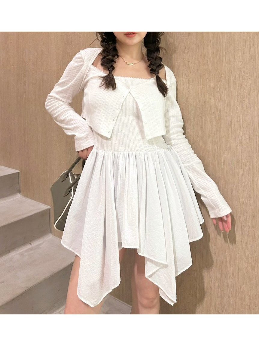 【リリーブラウン/Lily Brown】のカーデセットペプラムトップス 人気、トレンドファッション・服の通販 founy(ファニー) 　ファッション　Fashion　レディースファッション　Fashion for Women　トップス・カットソー　Cut & Sew Tops　カットソー　Cut and Sewn Top　カーディガン　Cardigan, Knitwear　キャミワンピース　Cami Dress, Slip Dress　ショート　Short, Short Length　スマート　Smart, Elegant　バランス　Balance, Style Balance　ペプラム　Peplum, Flared Hem　 other-1|ID: prp329100004824829 ipo3291000000035092050