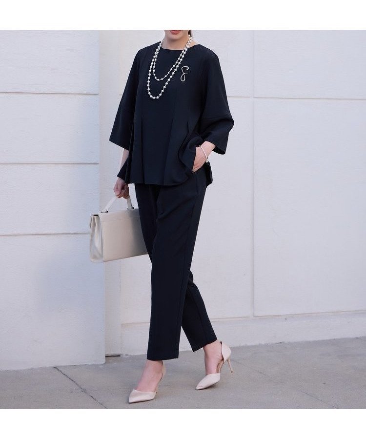 【ドレス/DRESS+】のきれいめペプラムパンツセットアップ インテリア・キッズ・メンズ・レディースファッション・服の通販 founy(ファニー) ファッション Fashion レディースファッション Fashion for Women セットアップ Matching Sets レディースパンツ・ボトムス Pants & Trousers / Bottoms コンパクト Compact, Small Size スリーブ Sleeve, Long Sleeve / Short Sleeve ハンカチ Handkerchief, Hanky フレア Flare, Flared プリーツ Pleats, Pleated ペプラム Peplum, Flared Hem ポケット Pocket, Pocket Detail エレガント 上品 Elegant ネイビー|ID: prp329100004824834 ipo3291000000035092100