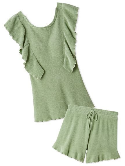 【スナイデル ホーム/SNIDEL HOME】のフリルニットセットアップ インテリア・キッズ・メンズ・レディースファッション・服の通販 founy(ファニー) 　ファッション　Fashion　レディースファッション　Fashion for Women　トップス・カットソー　Cut & Sew Tops　ニット　Knit Tops & Sweaters　ショート　Short, Short Length　シンプル　Simple, Minimal　スマート　Smart, Elegant　セットアップ　Set-Up, Coordinated Outfit　フリル　Frill, Ruffle　人気　Popular, Best Seller　定番　Standard, Basic Item　GRN[024]|ID: prp329100004824839 ipo3291000000035092232