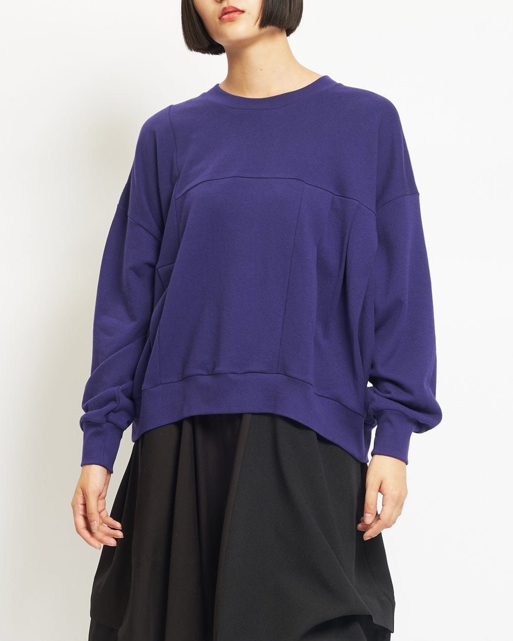 【ゴム/gomme】のSタックT インテリア・キッズ・メンズ・レディースファッション・服の通販 founy(ファニー) 　ファッション　Fashion　レディースファッション　Fashion for Women　カットソー　Cut and Sewn Top　ショルダー　Shoulder, Shoulder Strap　シンプル　Simple, Minimal　スウェット / スエット　Sweatshirt, Sweatwear　デニム　Denim, Jeans Material　ドロップ　Drop Shoulder, Dropped Style　パープル　Purple, Violet　ボトム　Bottoms, Lower Wear　ポケット　Pocket, Pocket Detail　リラックス　Relax, Relaxed Fit　切替　Switching, Contrast Panel　パープル|ID: prp329100004824843 ipo3291000000035092273